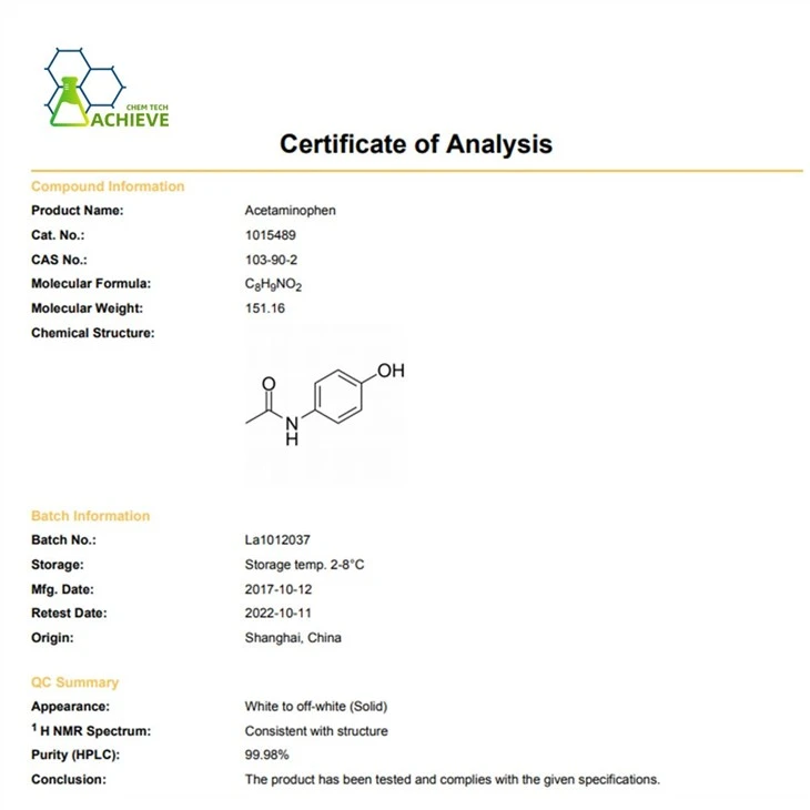Paracetamol Powder CAS 103-90-2