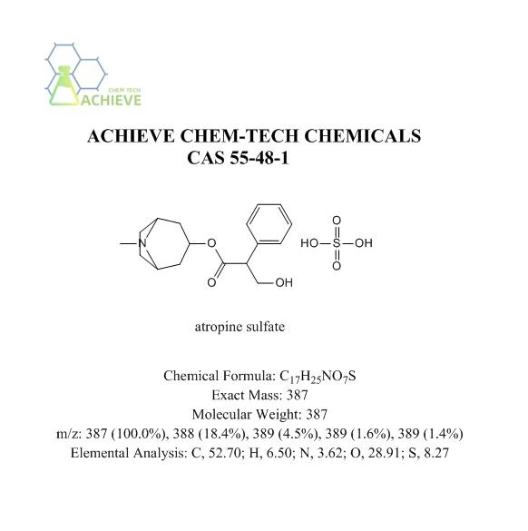 Polvo de sulfato de atropina CAS 55-48-1