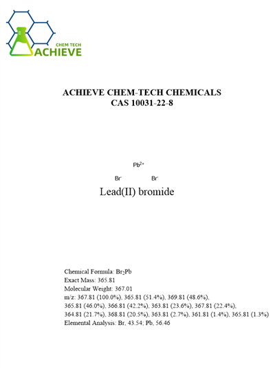Plomo (ii) bromuro CAS 10031-22-8